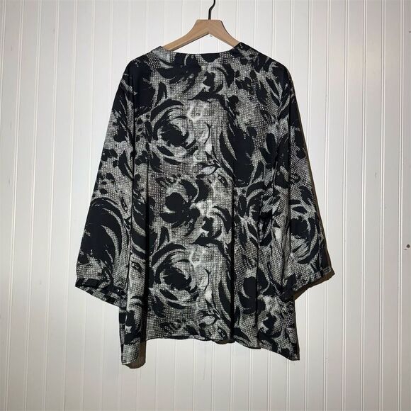 Fashion Bug 4X Oversized Abstract Floral Blouse | Vintage Y2K Goth Boho Chic - Picture 4 of 10